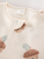 Sage Green Microfleece Two Way Zip Baby Sleepsuits 2 Pack - Image 10 of 14