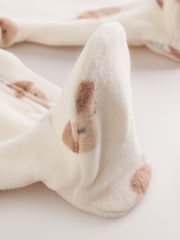 Sage Green Microfleece Two Way Zip Baby Sleepsuits 2 Pack - Image 11 of 14