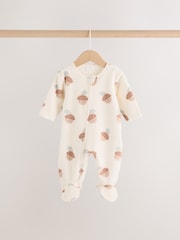 Sage Green Microfleece Two Way Zip Baby Sleepsuits 2 Pack - Image 4 of 14
