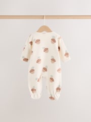 Sage Green Microfleece Two Way Zip Baby Sleepsuits 2 Pack - Image 7 of 14