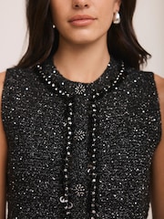 Mint Velvet Black Embellished Sleeveless Top - Image 3 of 7