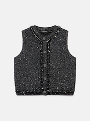 Mint Velvet Black Embellished Sleeveless Top - Image 6 of 7