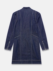 Mint Velvet Blue Denim Pussy Bow Mini Dress - Image 7 of 7