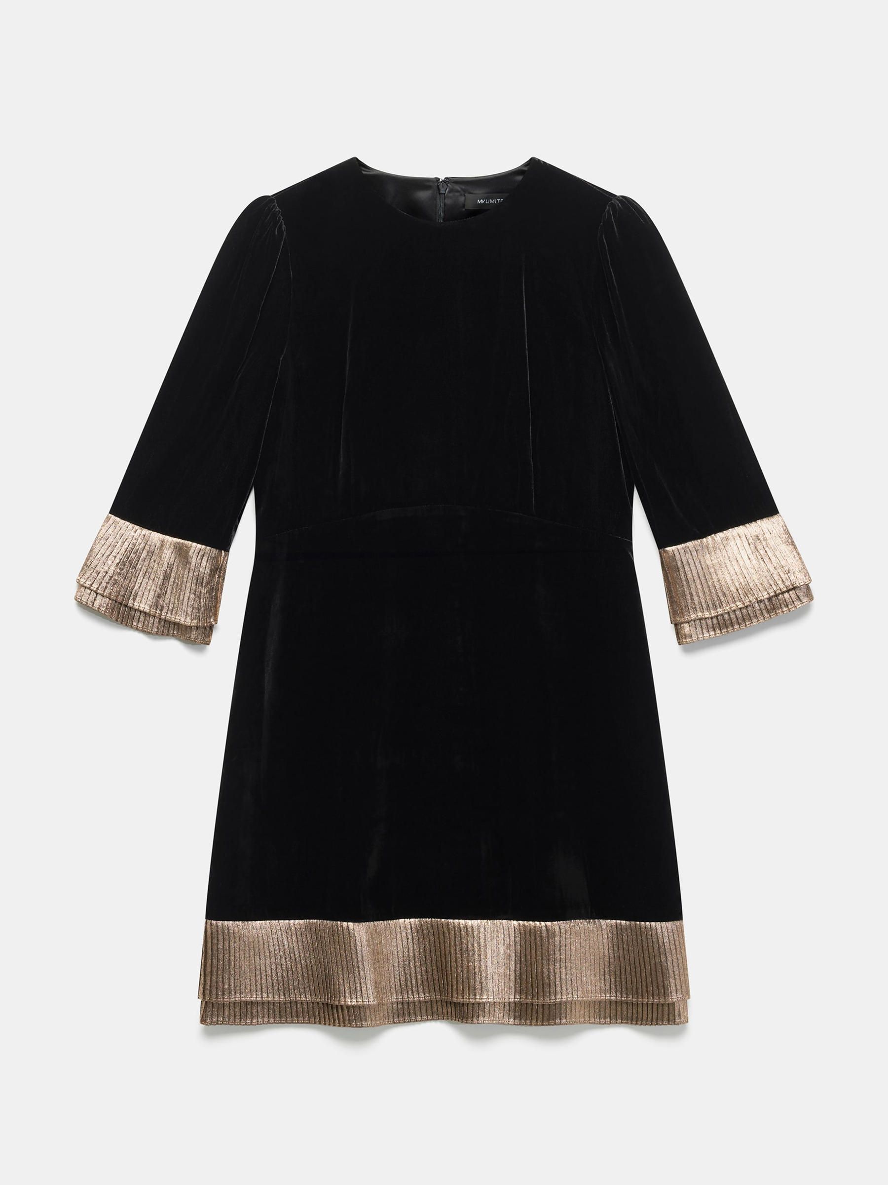 Buy Mint Velvet Black Velvet Frill Detail Mini Dress from Next USA