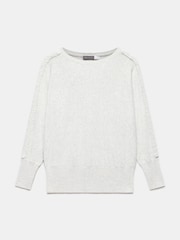 Mint Velvet Grey Plait Detail Cashmere Blend Jumper - Image 6 of 7