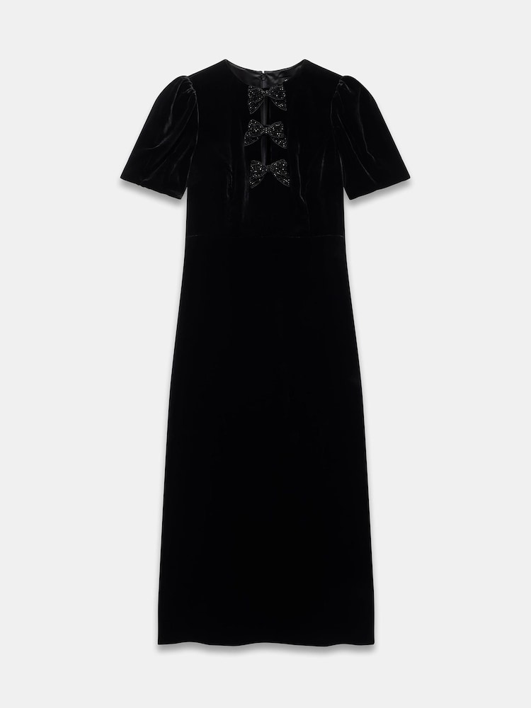 Buy Mint Velvet Black Velvet Bow Midi Dress from Next USA