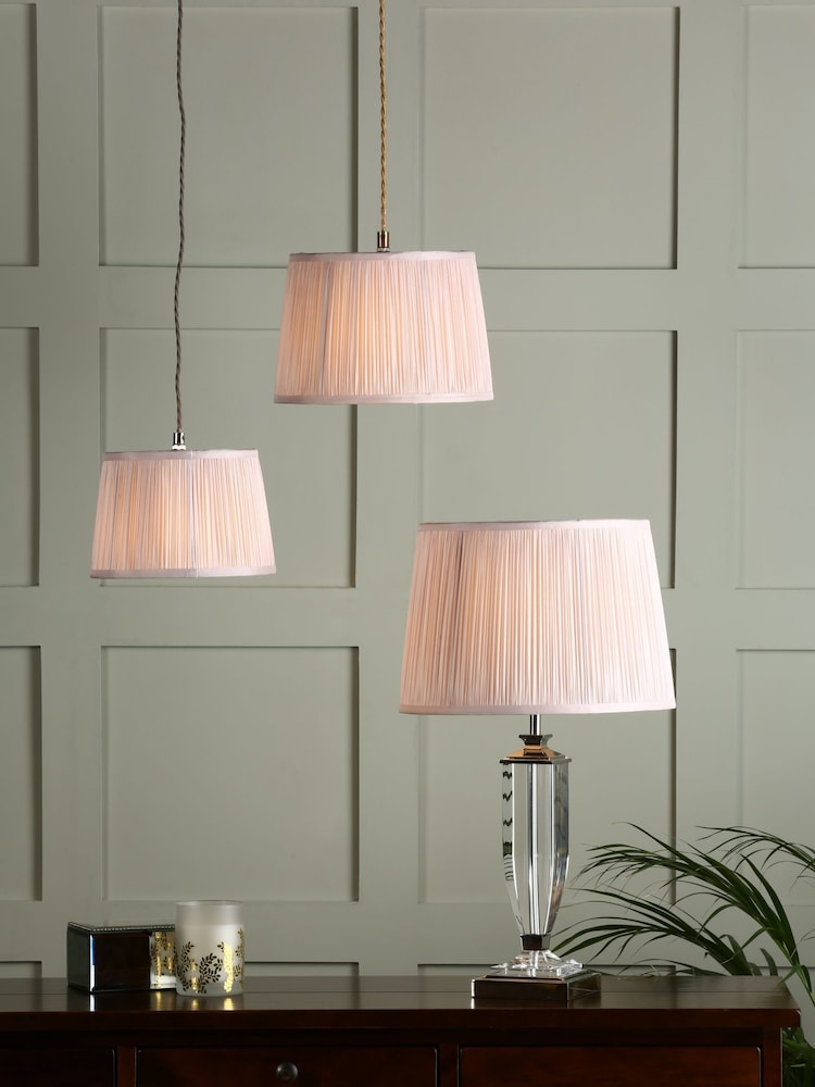 Laura Ashley Pink Hemsley Pleated Silk Empire Easyfit Lamp Shade - Image 1 of 7 Laura Ashley Pink Hemsley Pleated Silk Empire Easyfit Lamp Shade - Image 1 of 7
