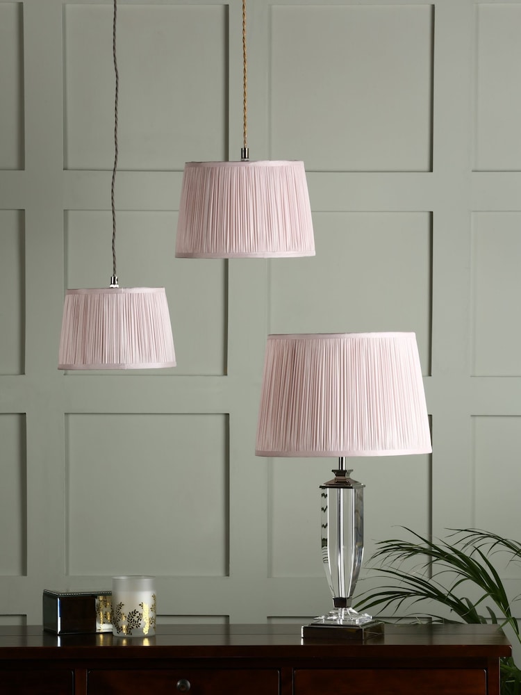 Laura Ashley Pink Hemsley Pleated Silk Empire Easyfit Lamp Shade - Image 2 of 7 Laura Ashley Pink Hemsley Pleated Silk Empire Easyfit Lamp Shade - Image 2 of 7
