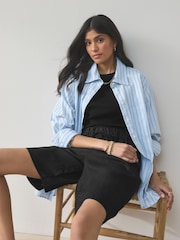 Black N. Premium 100% Linen Knee Shorts - Image 2 of 7