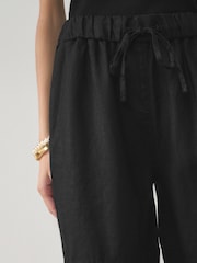 Black N. Premium 100% Linen Knee Shorts - Image 4 of 7