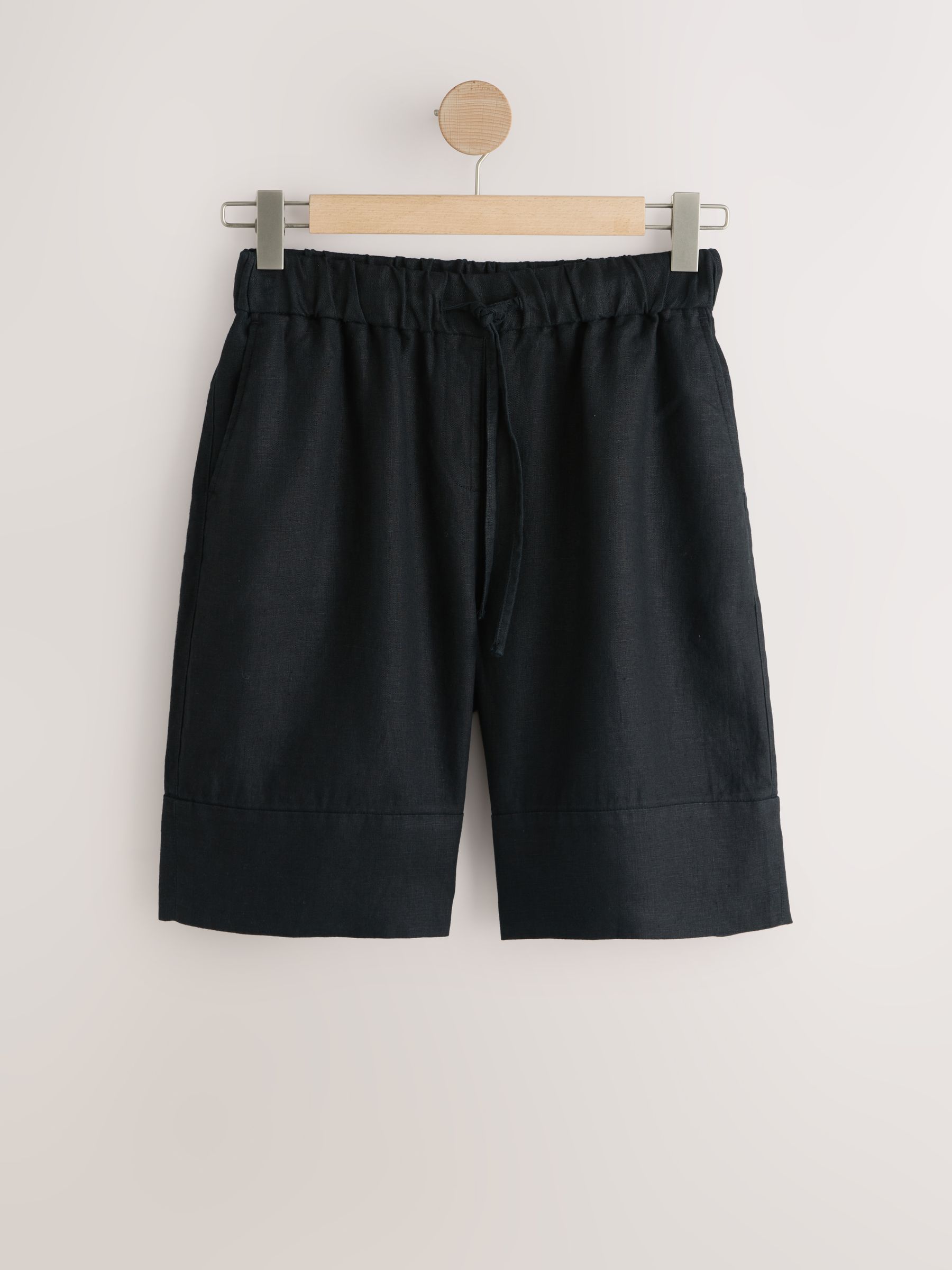Buy Black N. Premium Linen Bermuda Shorts from the Next UK online shop