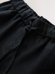 Black N. Premium 100% Linen Knee Shorts - Image 6 of 7