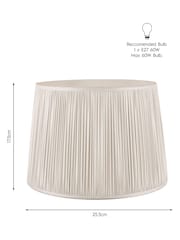 Laura Ashley Silver Hemsley Pleated Silk Empire Easyfit Lamp Shade - Image 8 of 10