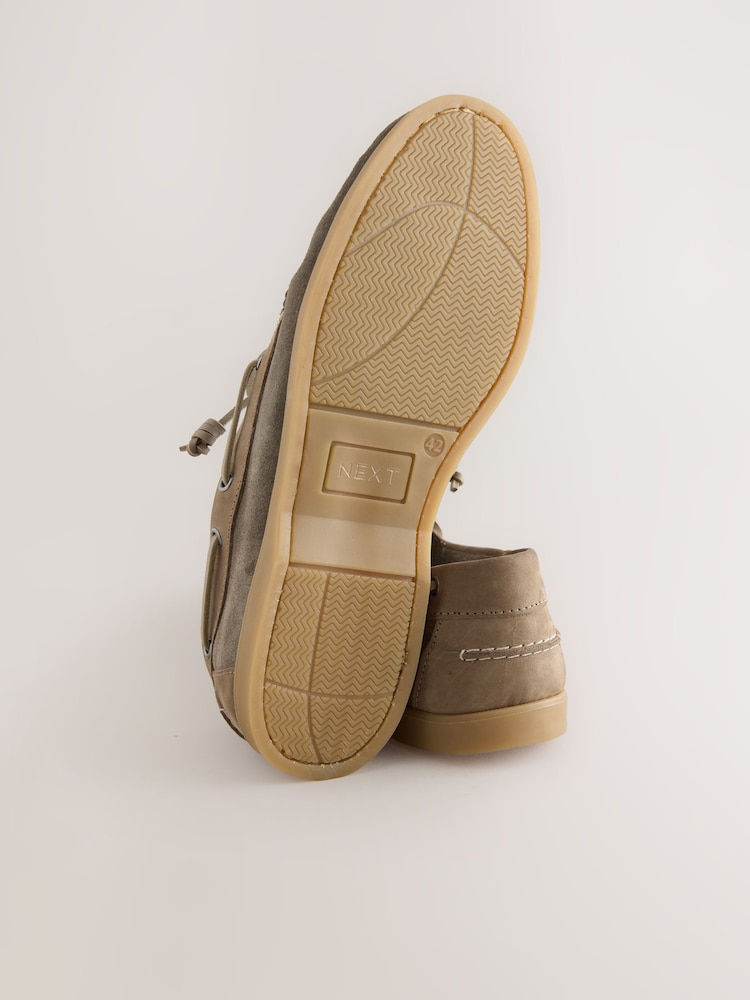 Grey Leather Boat Shoes - Image 7 of 7 Grey Leather Boat Shoes - Image 7 of 7