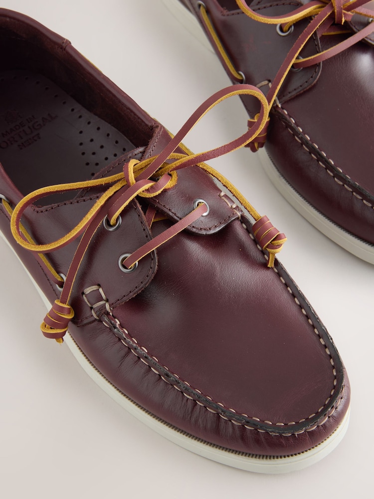 Tan Brown Leather Boat Shoes - Image 6 of 6 Tan Brown Leather Boat Shoes - Image 6 of 6