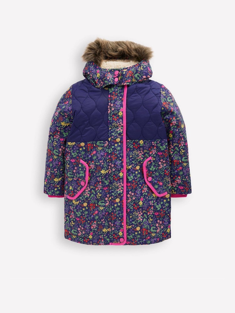 Boden Blue Joni Quilted Parka Coat - Image 1 of 5 Boden Blue Joni Quilted Parka Coat - Image 1 of 5