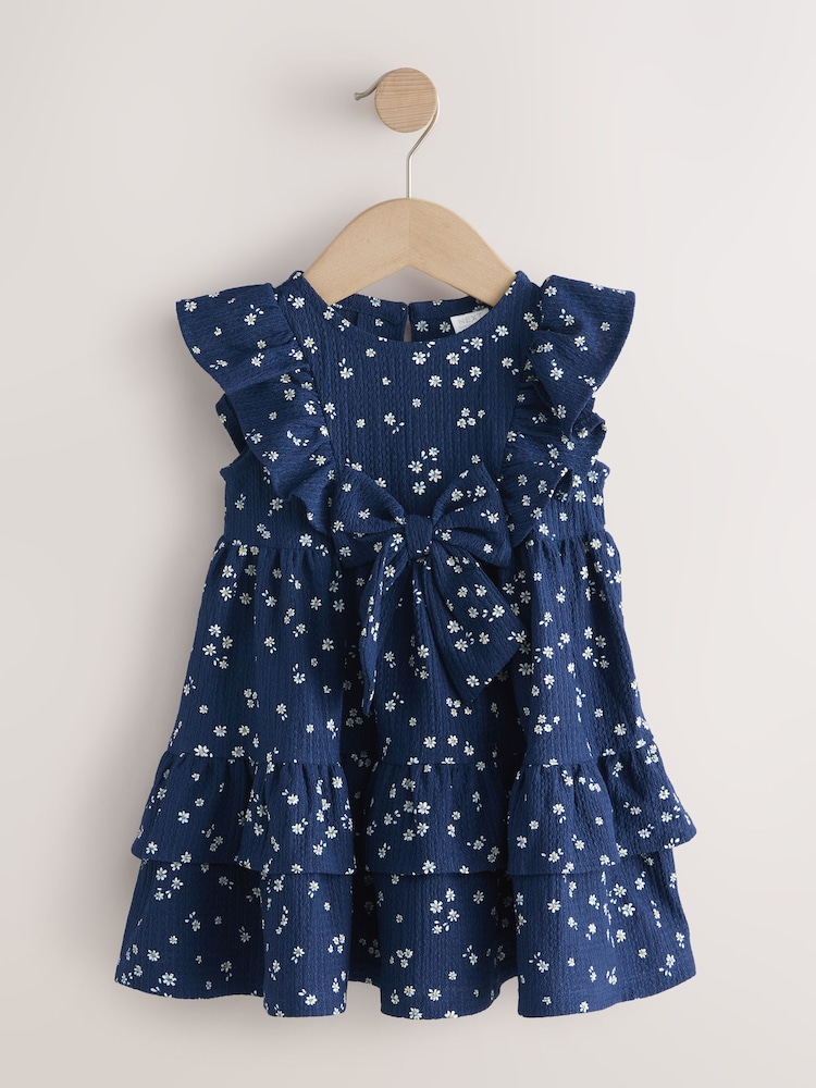 Navy Tiered Summer Dress (3mths-7yrs) - Image 1 of 4