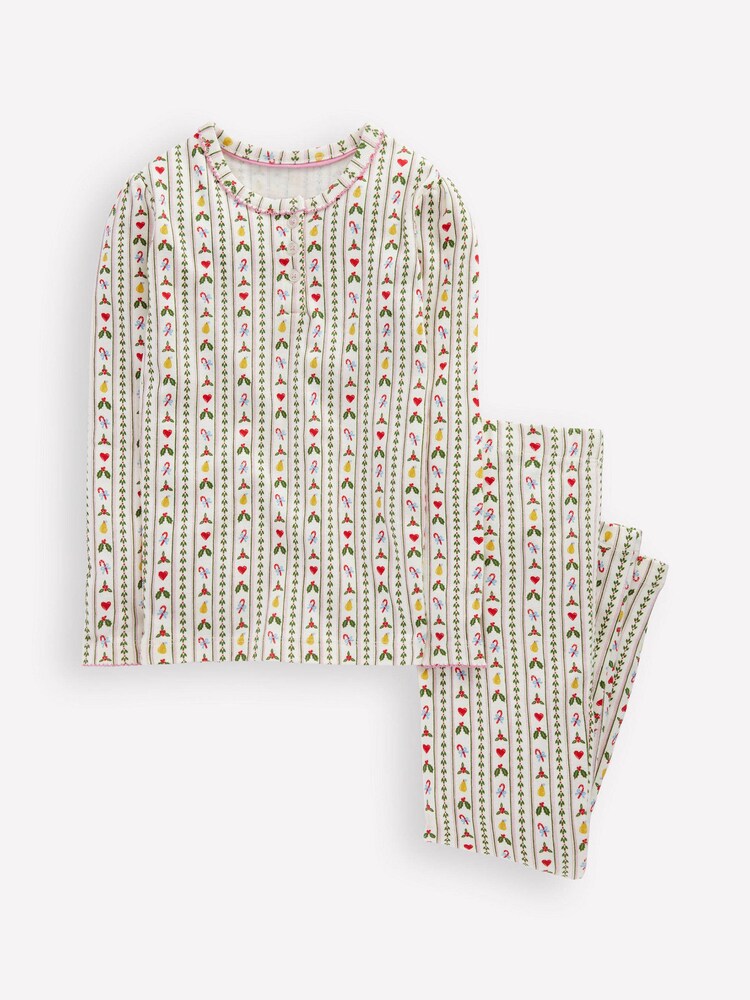 Boden Cream Snug Henley Pyjamas - Image 1 of 3