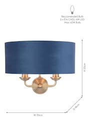 Laura Ashley Navy Sorrento Wall Light - Image 4 of 5