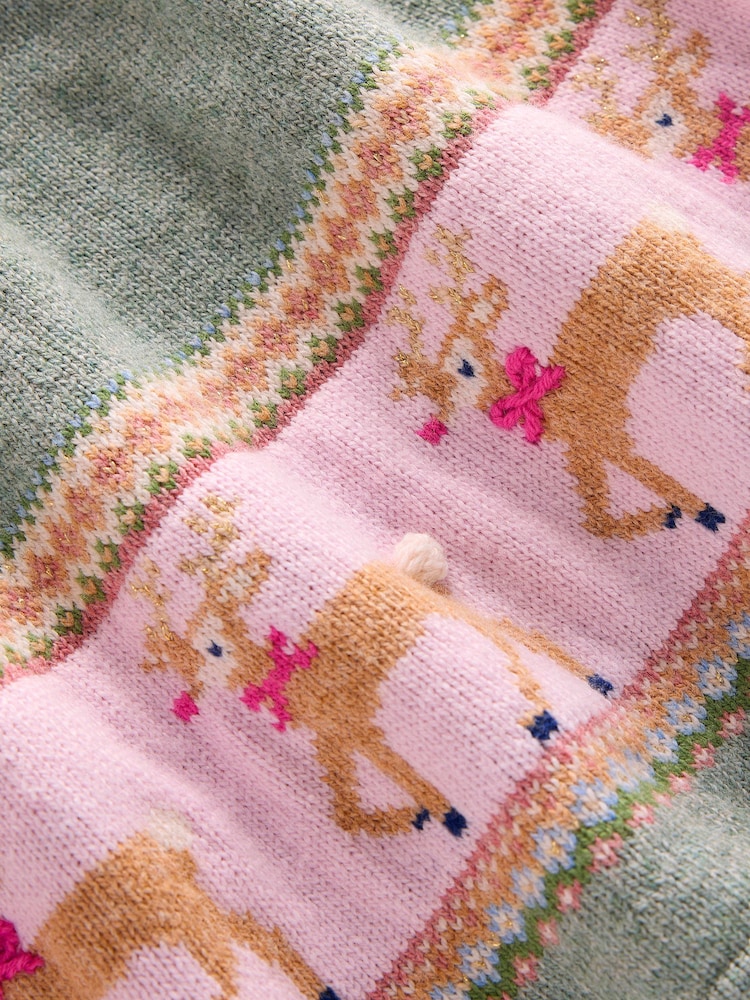Boden Green Fair Isle Knitted Dress - Image 3 of 3