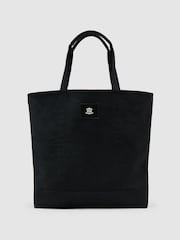 Reiss Black Navona Monogram-Patch Canvas Tote Bag - Image 2 of 6