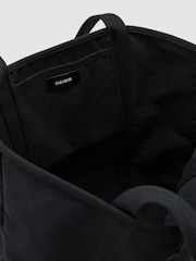 Reiss Black Navona Monogram-Patch Canvas Tote Bag - Image 4 of 6