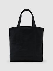 Reiss Black Navona Monogram-Patch Canvas Tote Bag - Image 5 of 6