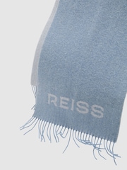 Reiss Soft Blue Picton Logo Wool-Cashmere Logo Scarf - Image 5 of 5