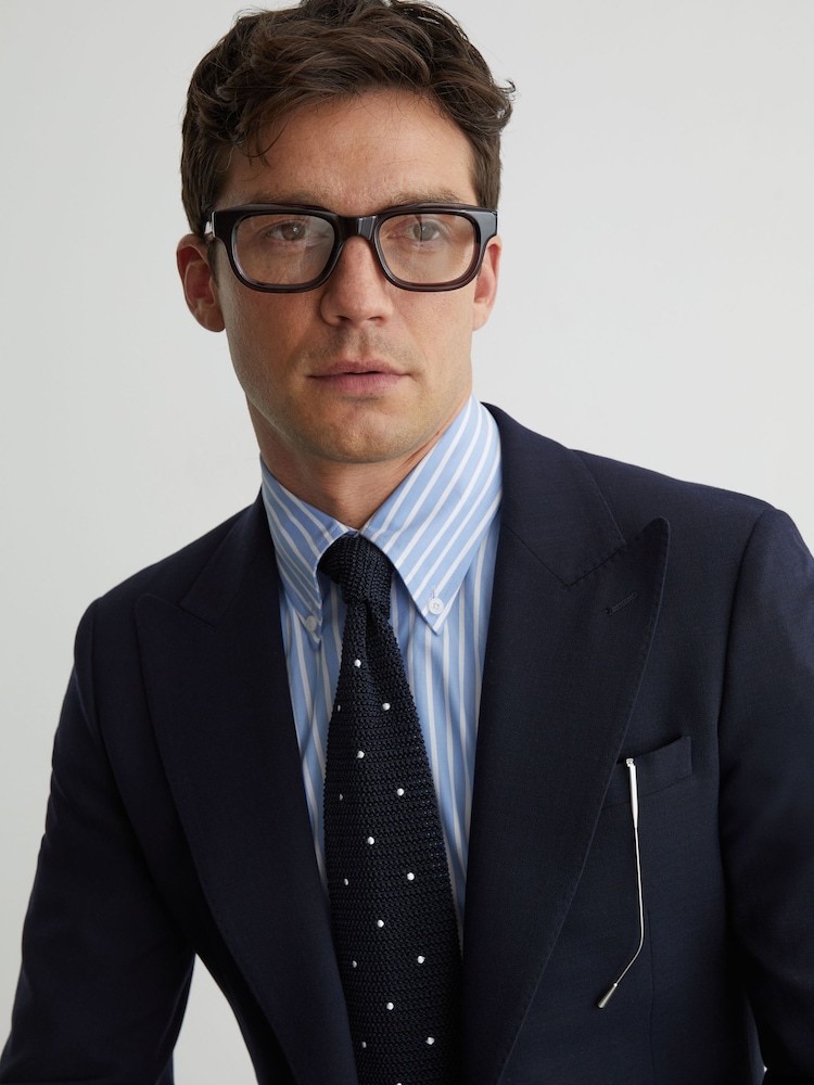 Reiss Navy Punto Spot Tie - Image 1 of 7