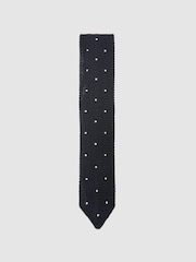 Reiss Navy Punto Spot Tie - Image 3 of 7
