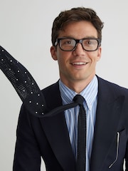 Reiss Navy Punto Spot Tie - Image 4 of 7