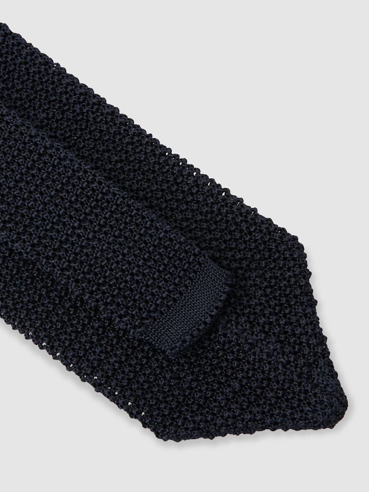 Reiss Navy Punto Spot Tie - Image 7 of 7