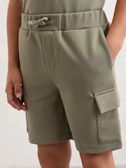 Reiss Sage Oliver 9-13 yrs Interlock-Jersey Cargo Shorts - Image 4 of 5