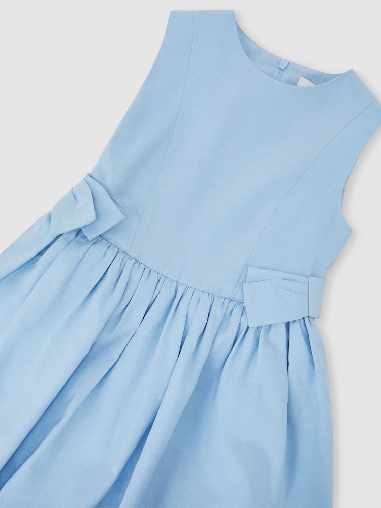 Reiss Pale Blue Marion 3-9 yrs Puffball Bow-Detail Sleeveless Dress - Image 2 of 3 Reiss Pale Blue Marion 3-9 yrs Puffball Bow-Detail Sleeveless Dress - Image 2 of 3