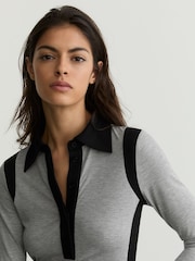 Reiss Denise Jersey Colour-Block Long-Sleeve Shirt - Imaginea 4 din 7