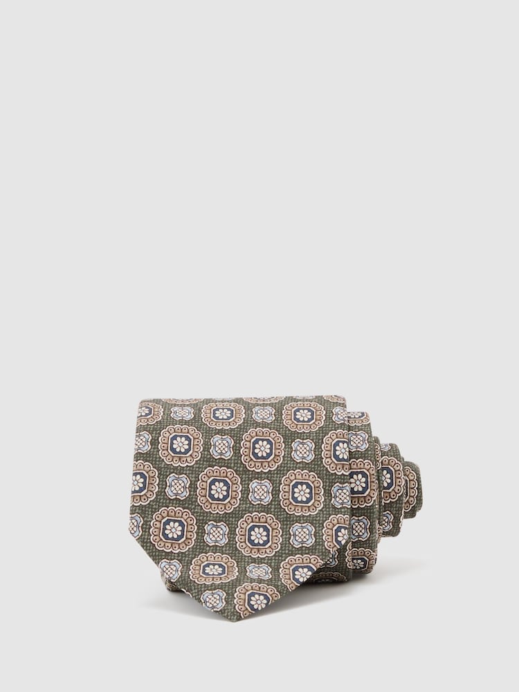 Reiss Light Sage Green Alessio Tie - Image 1 of 5