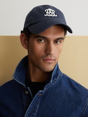 Reiss Navy Luzon Monogram-Embroidered Baseball Hat - Image 2 of 5