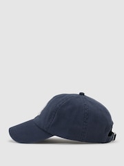 Reiss Navy Luzon Monogram-Embroidered Baseball Hat - Image 3 of 5