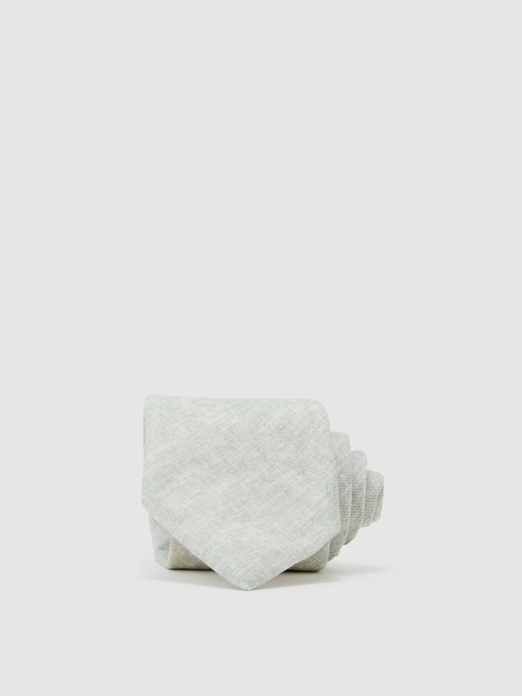 Reiss Light Sage Green Luciano Linen Woven Tie - Image 1 of 5 Reiss Light Sage Green Luciano Linen Woven Tie - Image 1 of 5