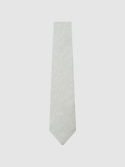 Reiss Light Sage Green Luciano Linen Woven Tie - Image 2 of 5