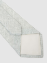 Reiss Light Sage Green Luciano Linen Woven Tie - Image 4 of 5