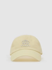 Reiss Powder Yellow Luzon Monogram-Embroidered Baseball Hat - Image 1 of 5