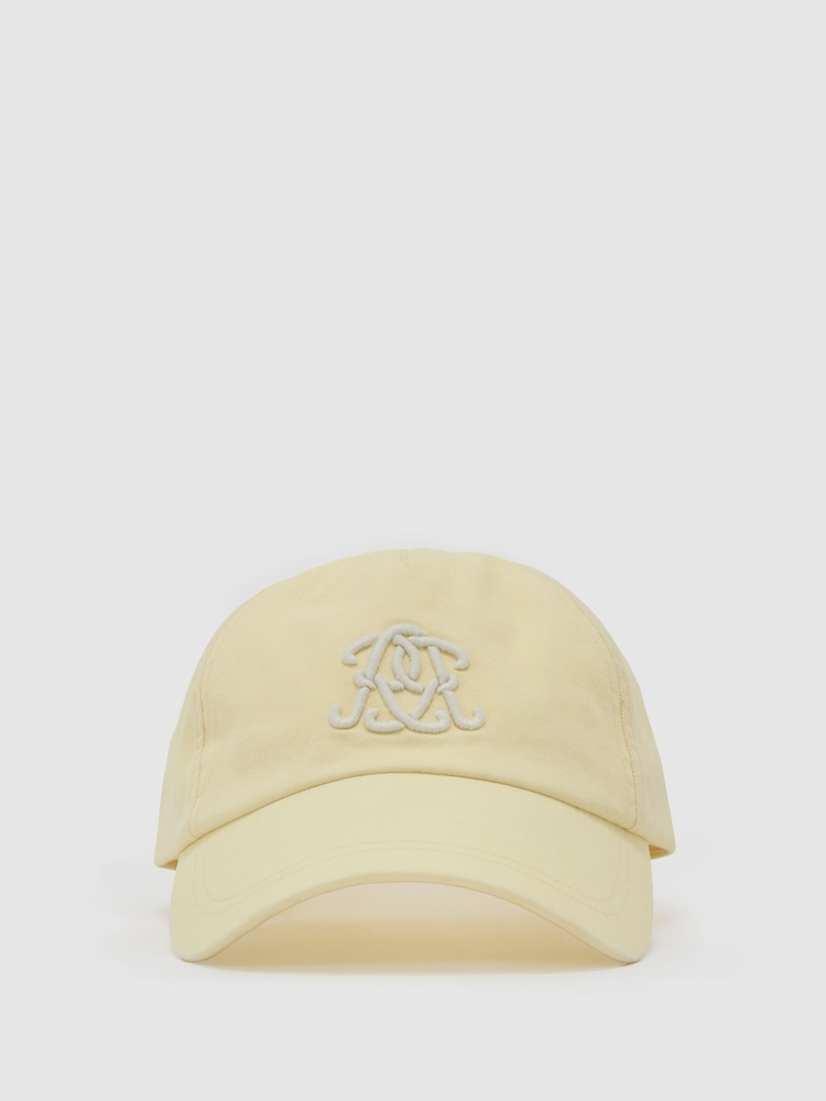 Reiss Powder Yellow Luzon Monogram-Embroidered Baseball Hat - Image 1 of 5