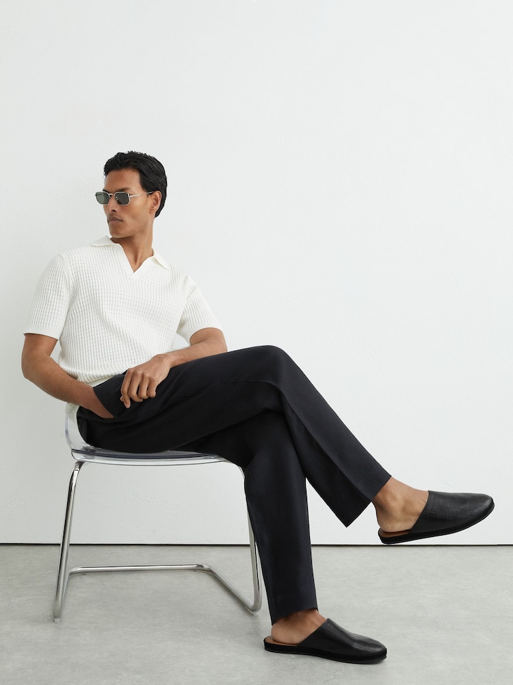 Reiss Black Muler Slipper - Image 1 of 6