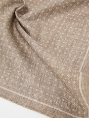 Reiss Light Brown Pier Silk Diamond-Print Pocket Square - Image 3 of 4