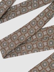 Reiss Dark Brown Alessio Silk Floral-Medallion Print Tie - Image 3 of 5