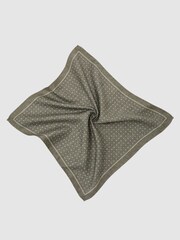 Reiss Sage Green Pier Silk Diamond-Print Pocket Square - Image 3 of 5