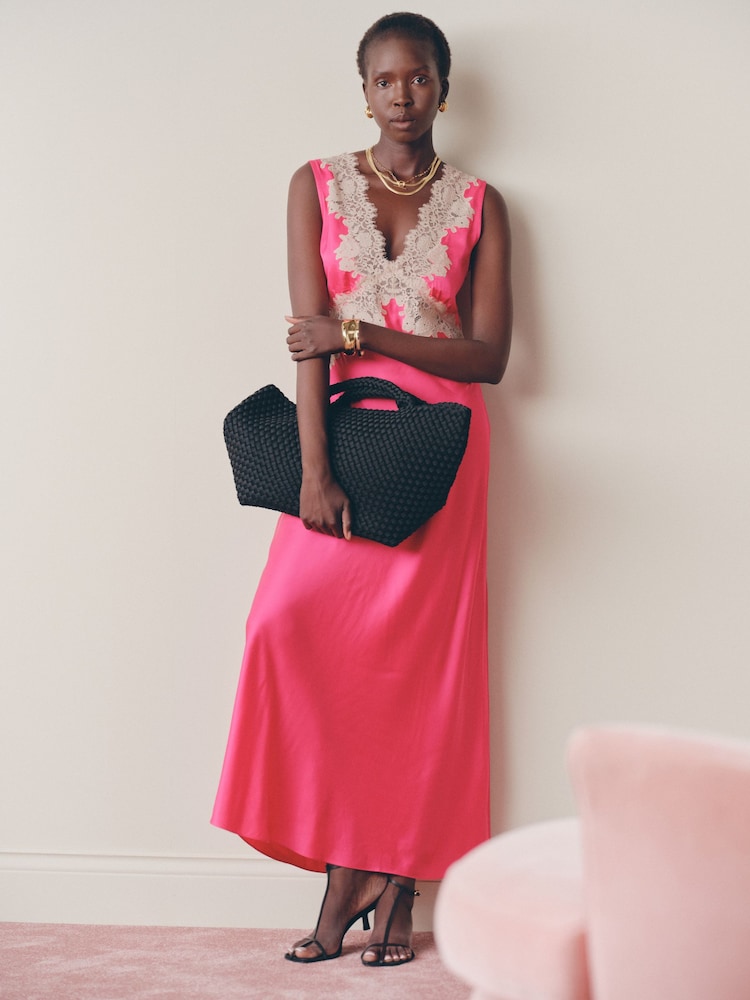 strapless open back dress CurveWow Bardot Midi Dress Cerise  Curvewow