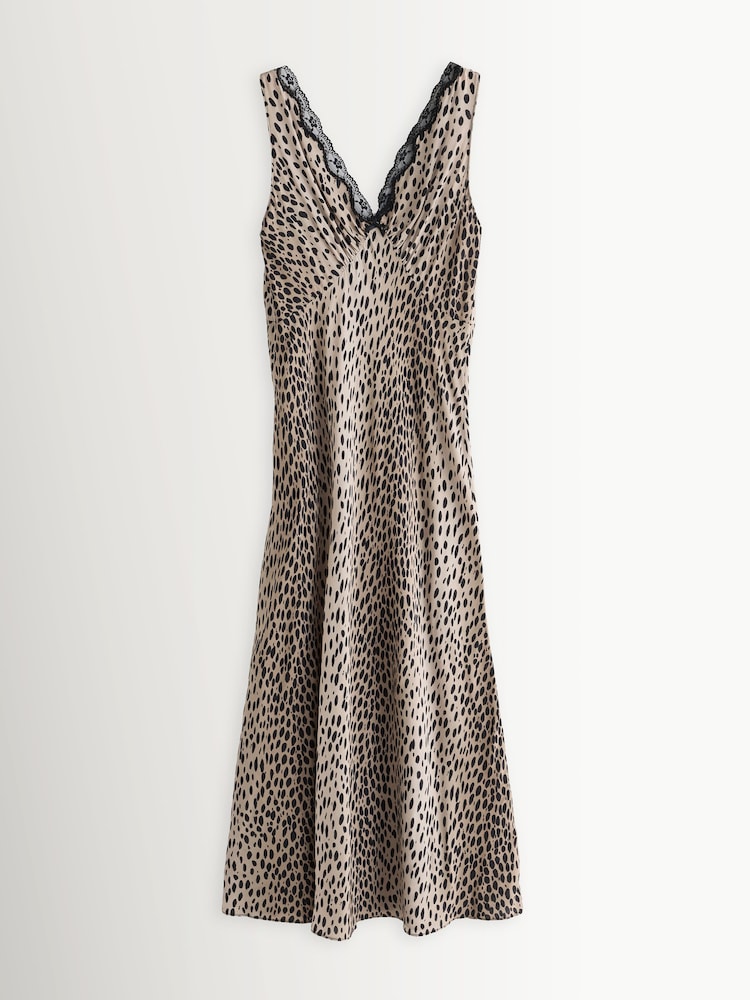 Rixo Brown Sandrine Antelope Spot Black Midi Dress - Image 1 of 1