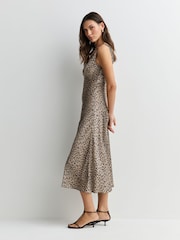 Rixo Brown Sandrine Antelope Spot Black Midi Dress - Image 2 of 6